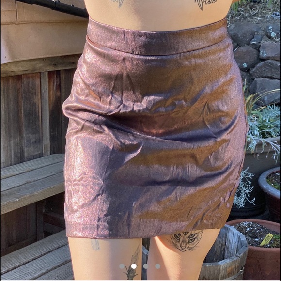 Dolls Kill Metallic Purple Skirt - Picture 2 of 4